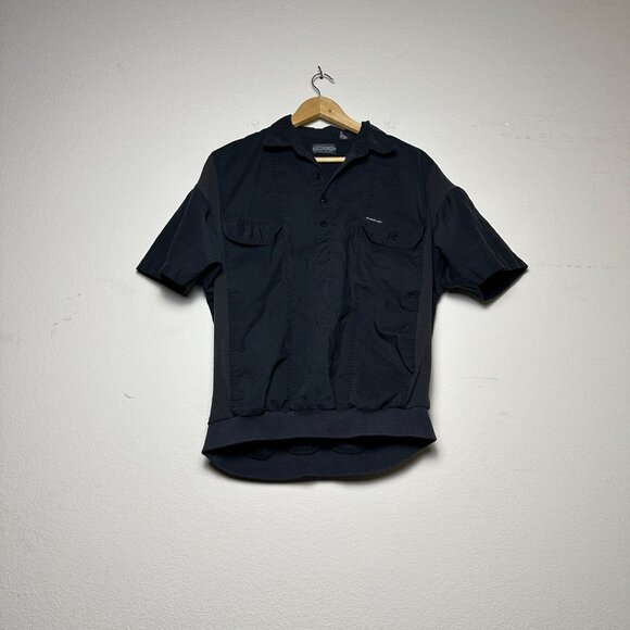 VTG Members Only Y2K Polo Button up Shirt Men S Black Punk Goth Band Grunge 90s - Picture 1 of 16